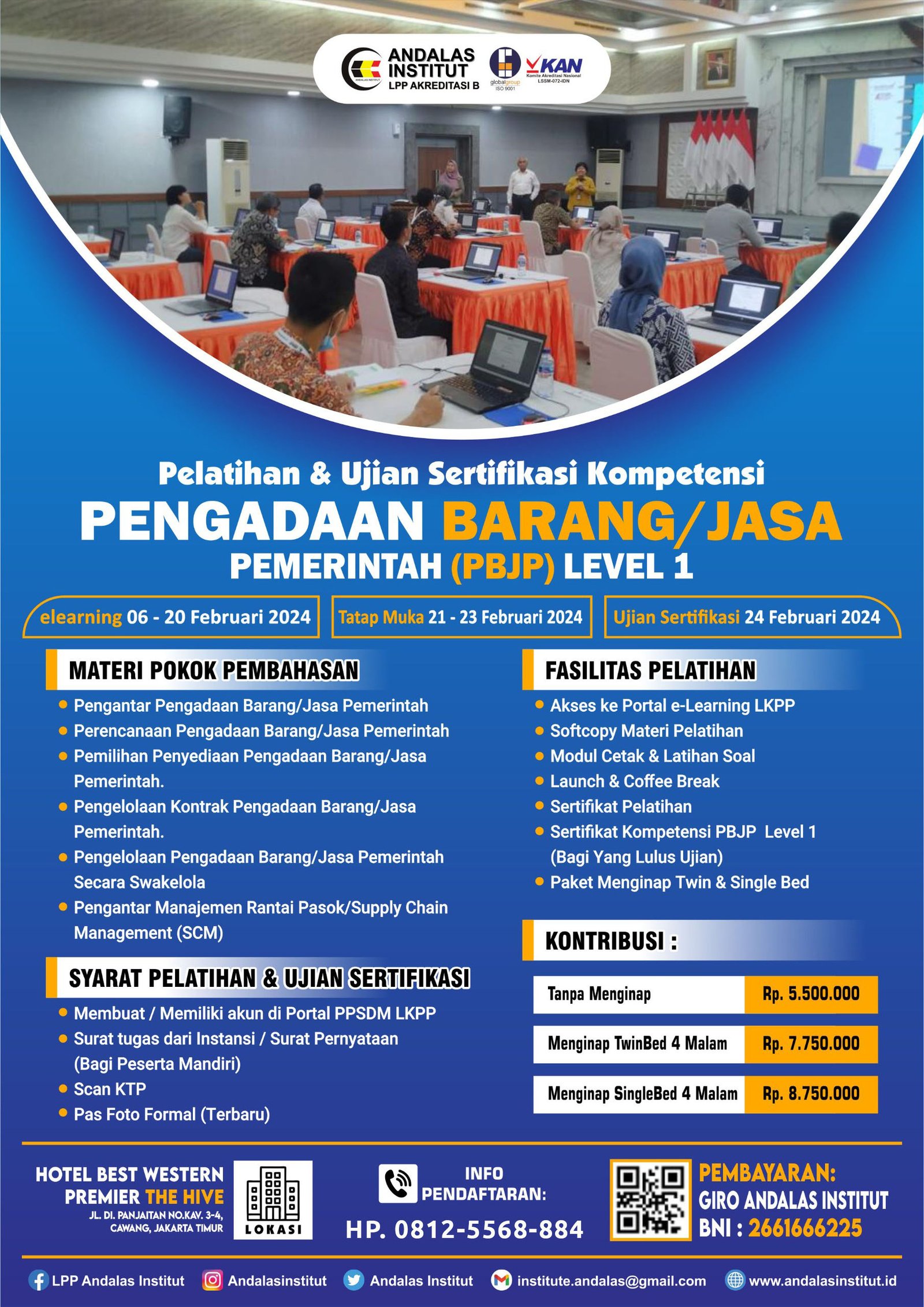 Pelatihan Dan Sertifikasi Pbj Level 1 Dasar Lembaga Pusat